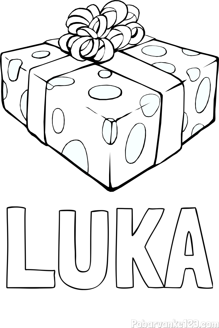 Pobarvanka imena LUKA in božično darilo