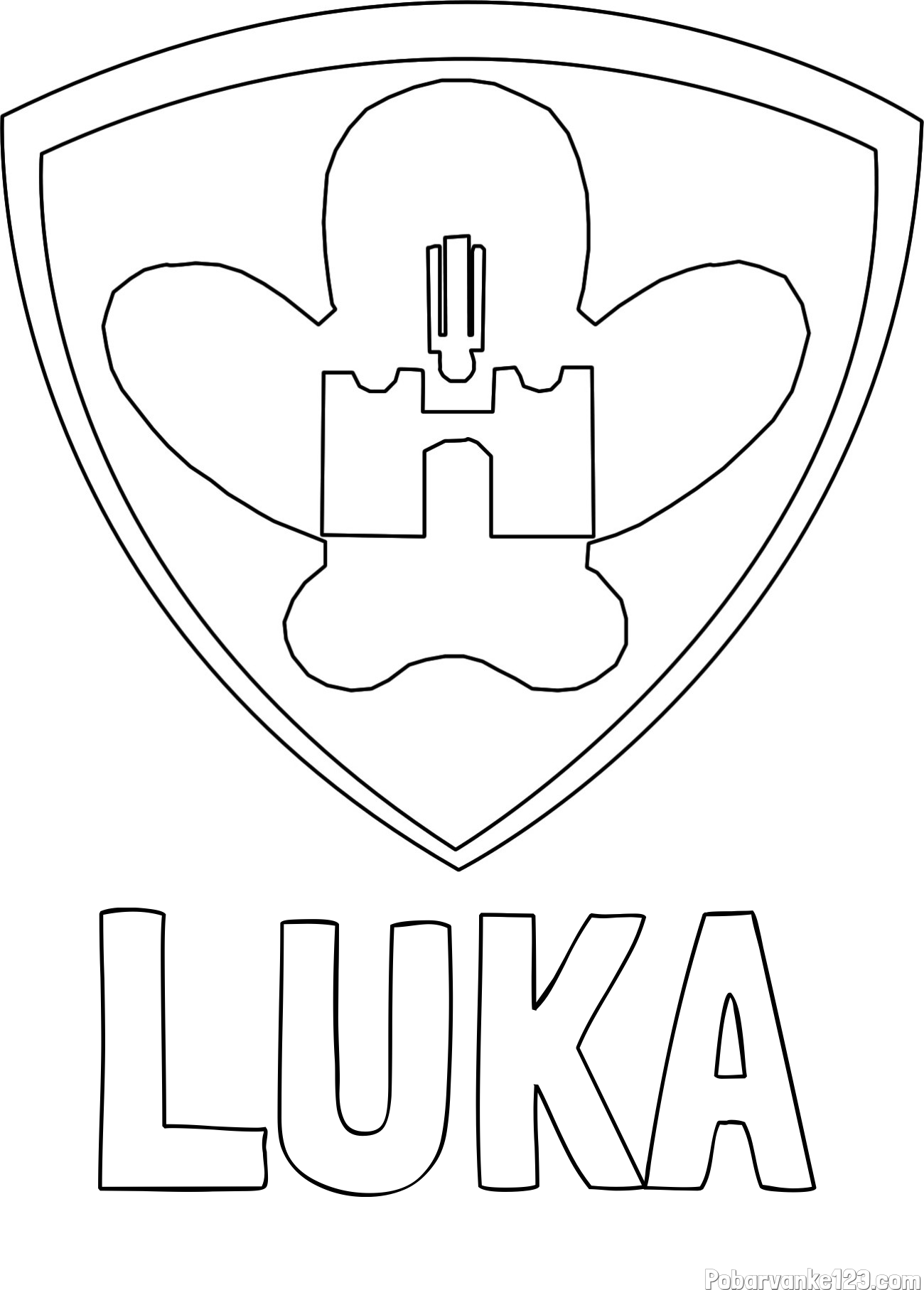 Pobarvanka imena LUKA in pobarvanka NK Maribor (grb)