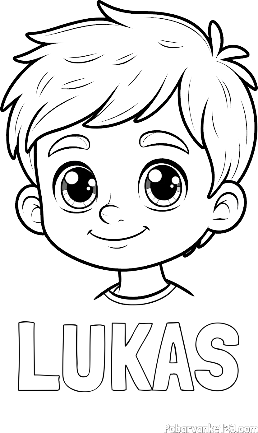 Pobarvanka imena LUKAS in pobarvanka obraza fanta