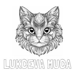 Online izdelana pobarvanka - Pobarvanka imena LUKČEVA MUCA in pobarvanka mačke