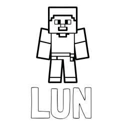 Online izdelana pobarvanka - Pobarvanka imena LUN in pobarvanka Minecraft figurice