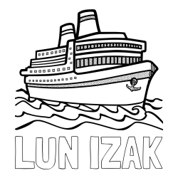 Online izdelana pobarvanka - Pobarvanka imena LUN IZAK in pobarvanka velike potniške ladje