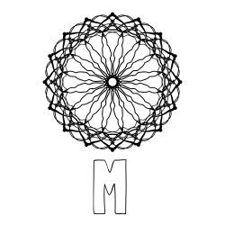 Online izdelana pobarvanka - Pobarvanka imena M in madale