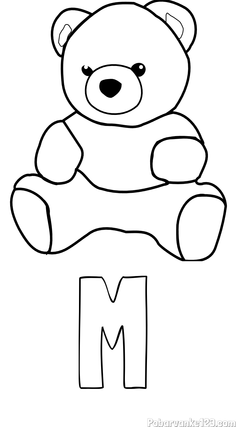Pobarvanka imena M in pobarvanka medvedka