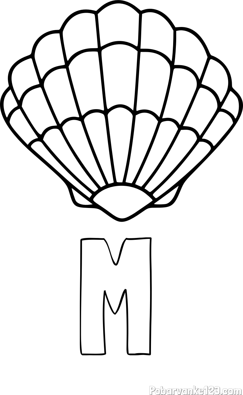 Pobarvanka imena M in pobarvanka školjke