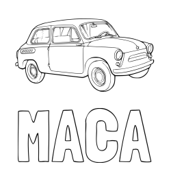 Online izdelana pobarvanka - Pobarvanka imena MACA in pobarvanka fička