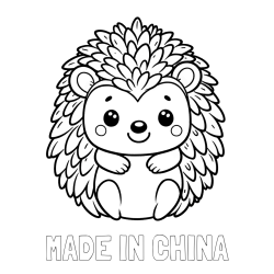 Online izdelana pobarvanka - Pobarvanka imena MADE IN CHINA in pobarvanka prikupnega ježa