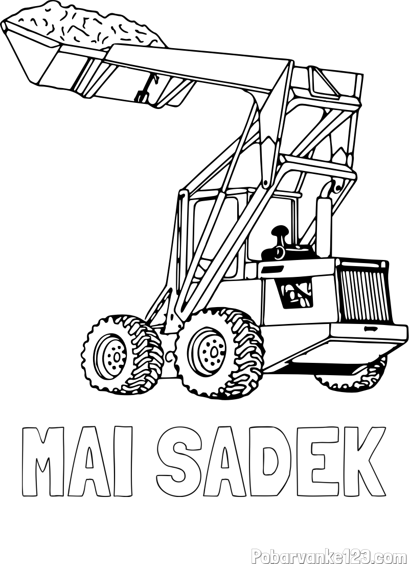 Pobarvanka imena MAI SADEK in pobarvanka velikega traktorja