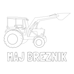 Online izdelana pobarvanka - Pobarvanka imena MAJ BREZNIK in traktor 2