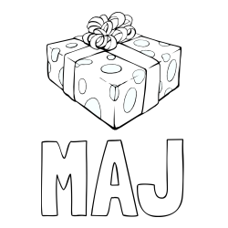Pobarvanka imena MAJ in božično darilo