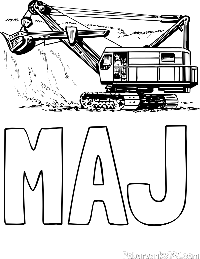 Pobarvanka imena MAJ in pobarvanka bagra 2