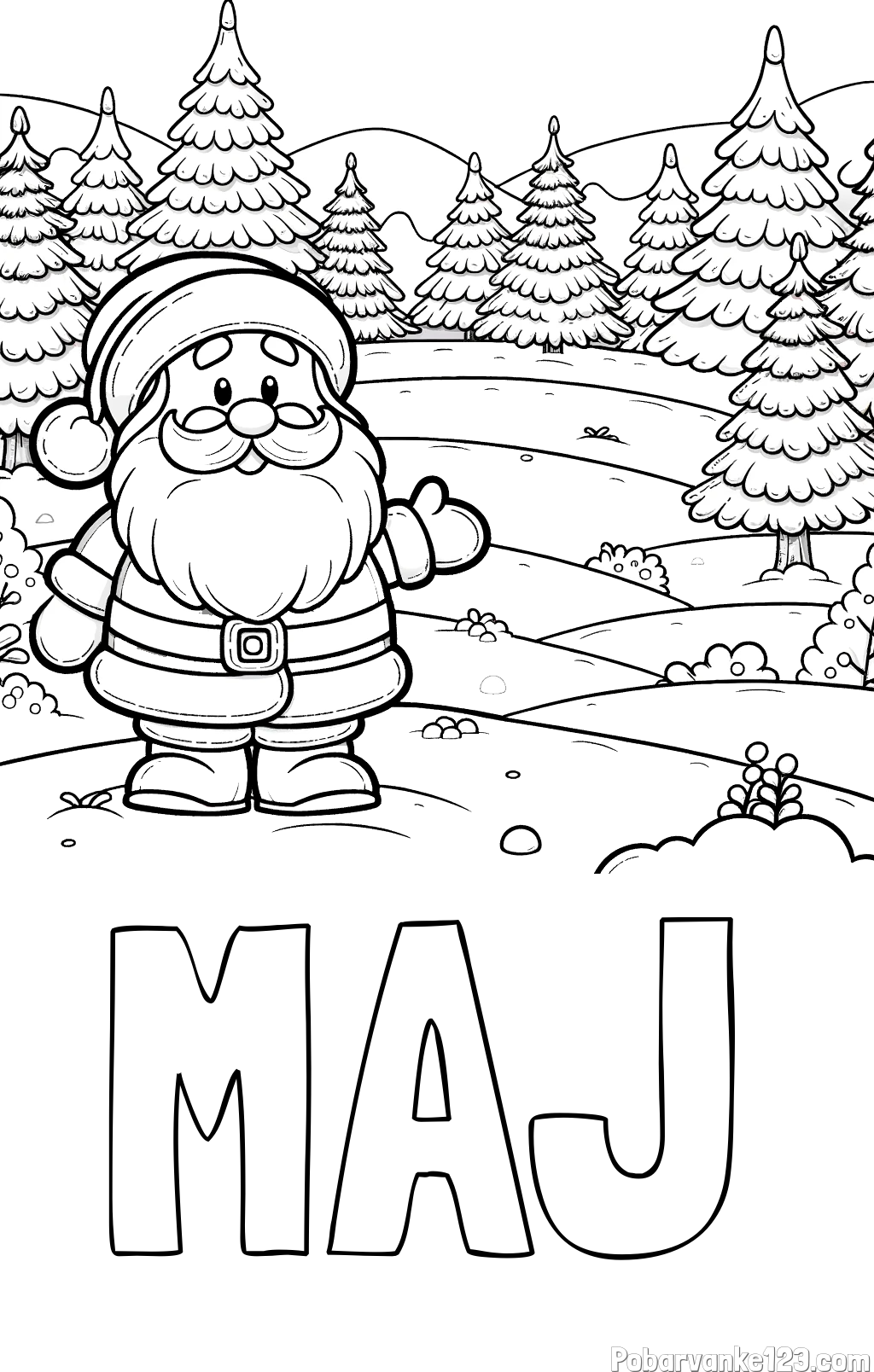 Pobarvanka imena MAJ in pobarvanka Božička v naravi