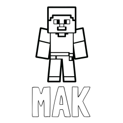 Online izdelana pobarvanka - Pobarvanka imena MAK in pobarvanka Minecraft figurice
