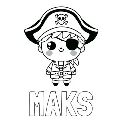 Pobarvanka imena MAKS in pobarvanka ljubkega gusarja