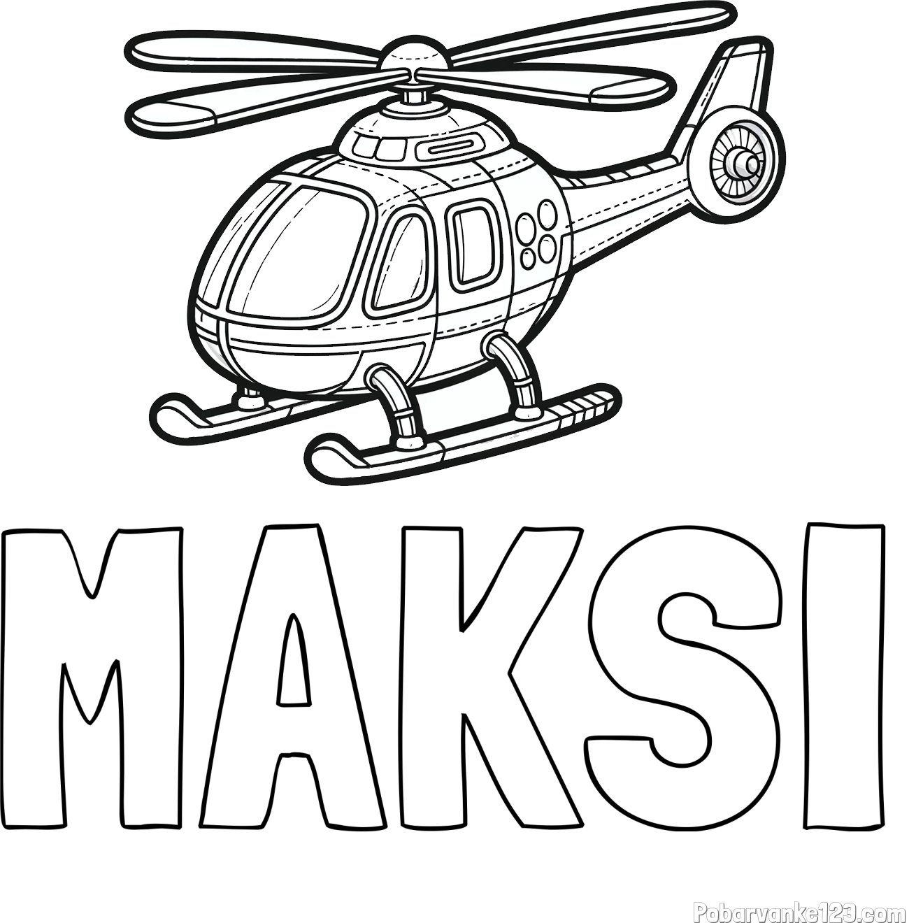 Pobarvanka imena MAKSI in pobarvanka helikopterja