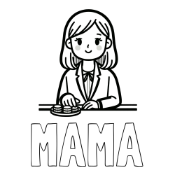 Online izdelana pobarvanka - Pobarvanka imena MAMA in pobarvanka bančne uslužbenke