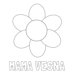 Online izdelana pobarvanka - Pobarvanka imena MAMA VESNA in otroška pobarvanka cveta