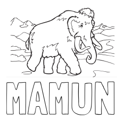 Online izdelana pobarvanka - Pobarvanka imena MAMUN in pobarvanka mamut