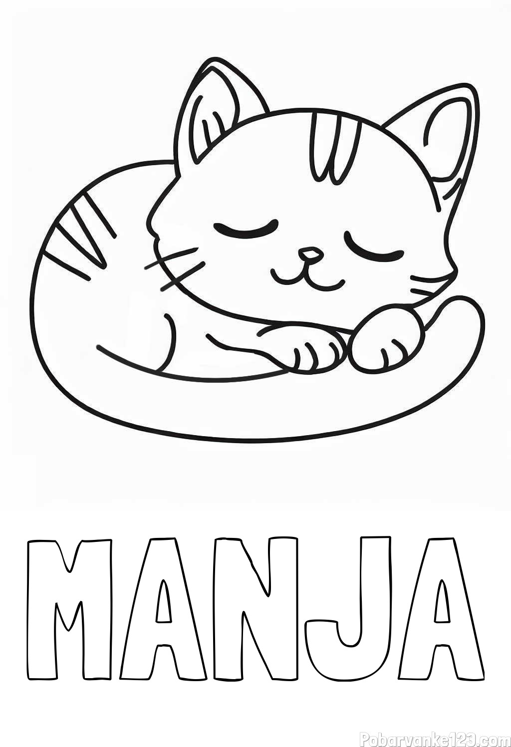 Pobarvanka imena MANJA