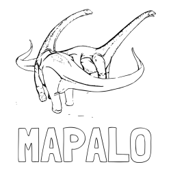 Online izdelana pobarvanka - Pobarvanka imena MAPALO in pobarvanka dinozavra Alamosaurus