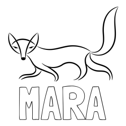 Online izdelana pobarvanka - Pobarvanka imena MARA in preprosta pobarvanka lisice