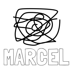 Online izdelana pobarvanka - Pobarvanka imena MARCEL in za sproščanje