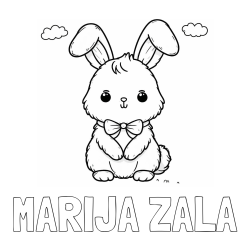 Online izdelana pobarvanka - Pobarvanka imena MARIJA ZALA in pobarvanka prikupnega zajčka