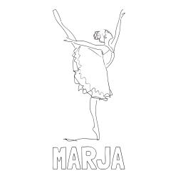 Online izdelana pobarvanka - Pobarvanka imena MARJA in pobarvanka ljubke baletke