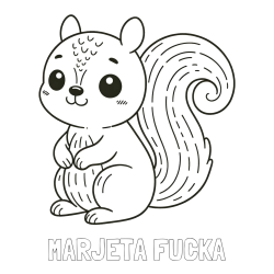 Online izdelana pobarvanka - Pobarvanka imena MARJETA FUČKA in otroška pobarvanka veveričke