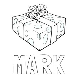 Pobarvanka imena MARK in božično darilo