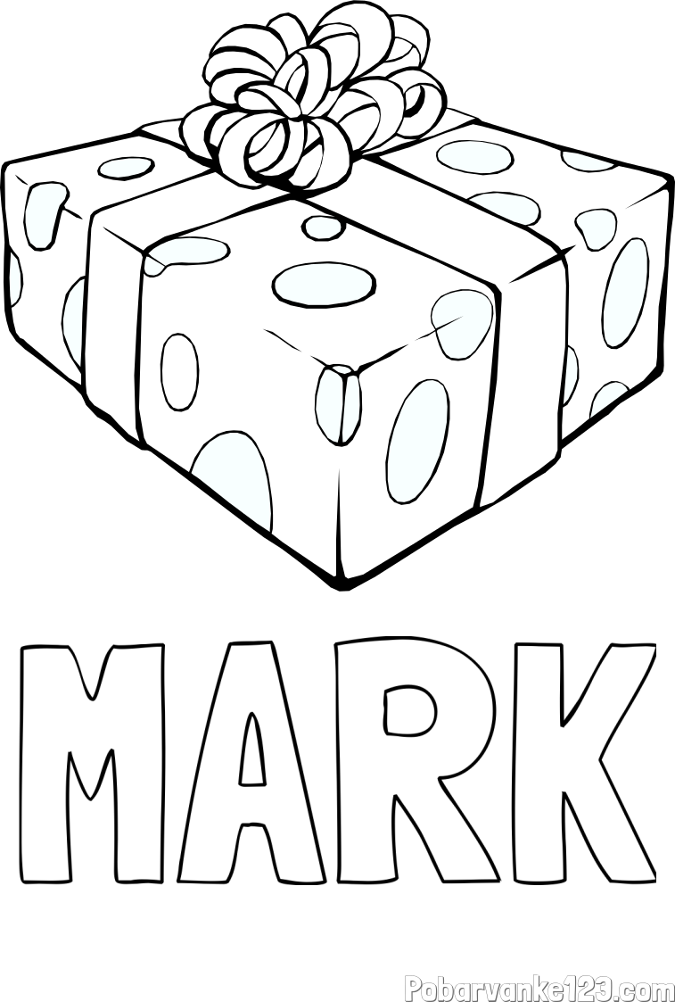 Pobarvanka imena MARK in božično darilo