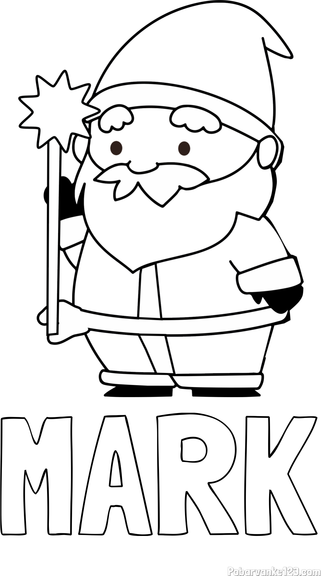 Pobarvanka imena MARK in dedek Mraz