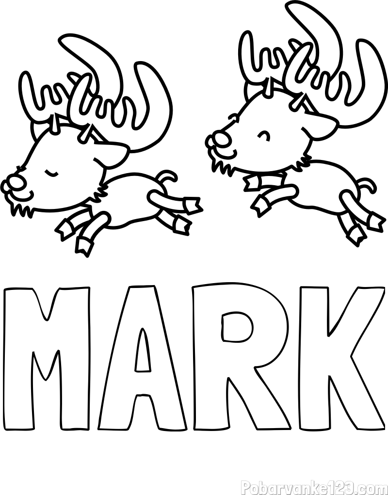 Pobarvanka imena MARK in jelenčka