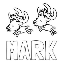 Pobarvanka imena MARK in jelenčka