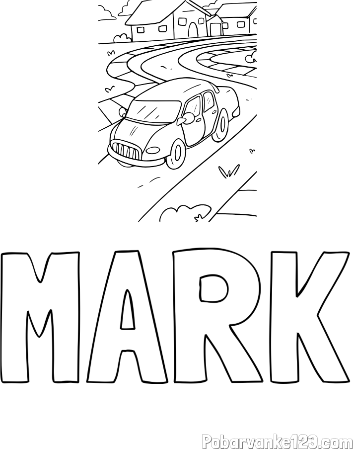 Pobarvanka imena MARK in na poti