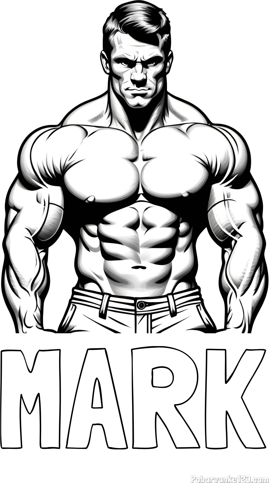 Pobarvanka imena MARK in pobarvanka bodybuilder-ja