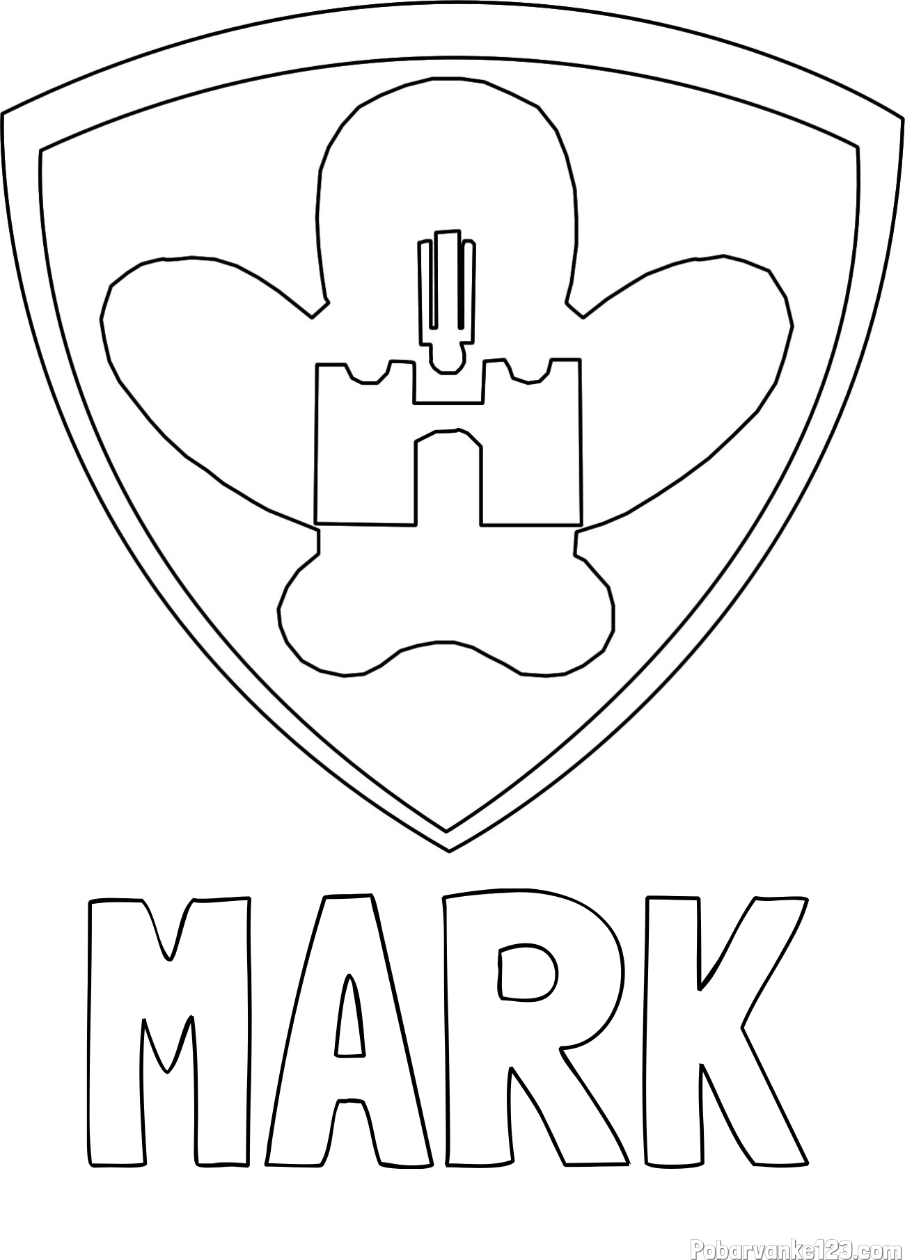 Pobarvanka imena MARK in pobarvanka NK Maribor (grb)