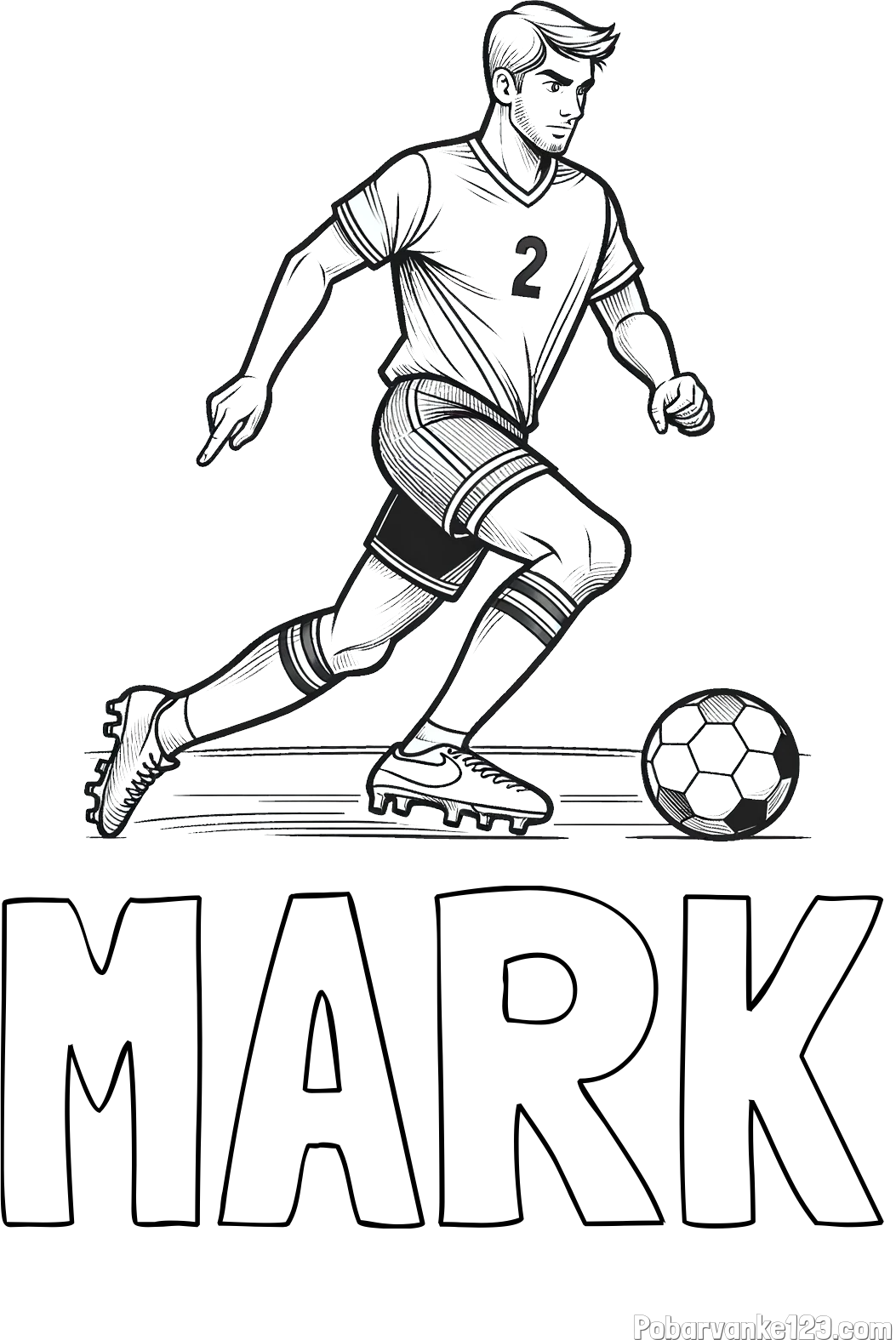 Pobarvanka imena MARK in pobarvanka nogometaša