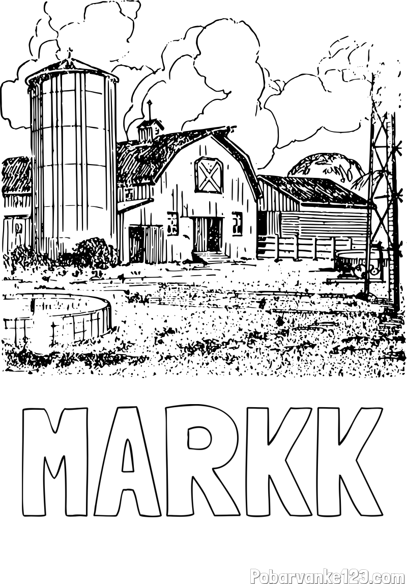 Pobarvanka imena MARKK in pobarvanka velikega senika ter silosa
