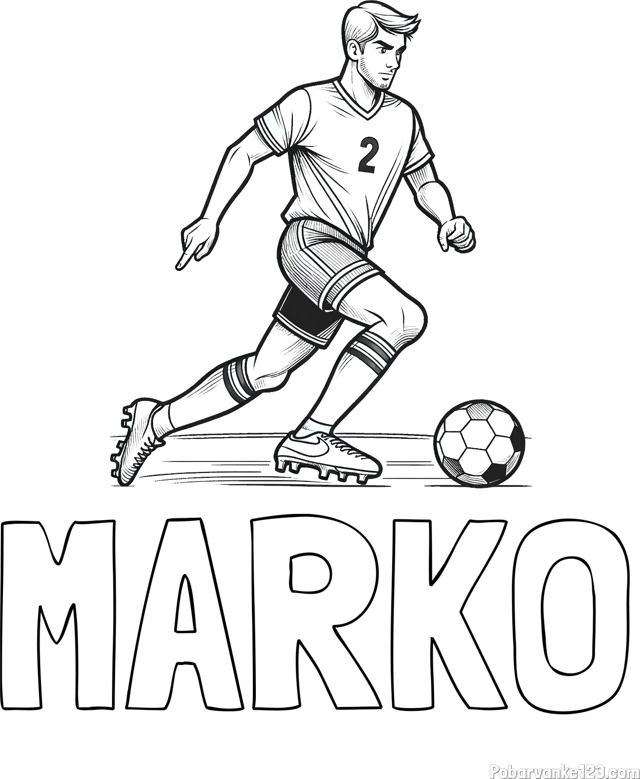 Pobarvanka imena MARKO in pobarvanka nogometaša