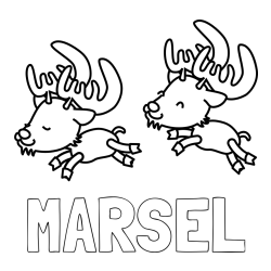 Pobarvanka imena MARSEL in jelenčka
