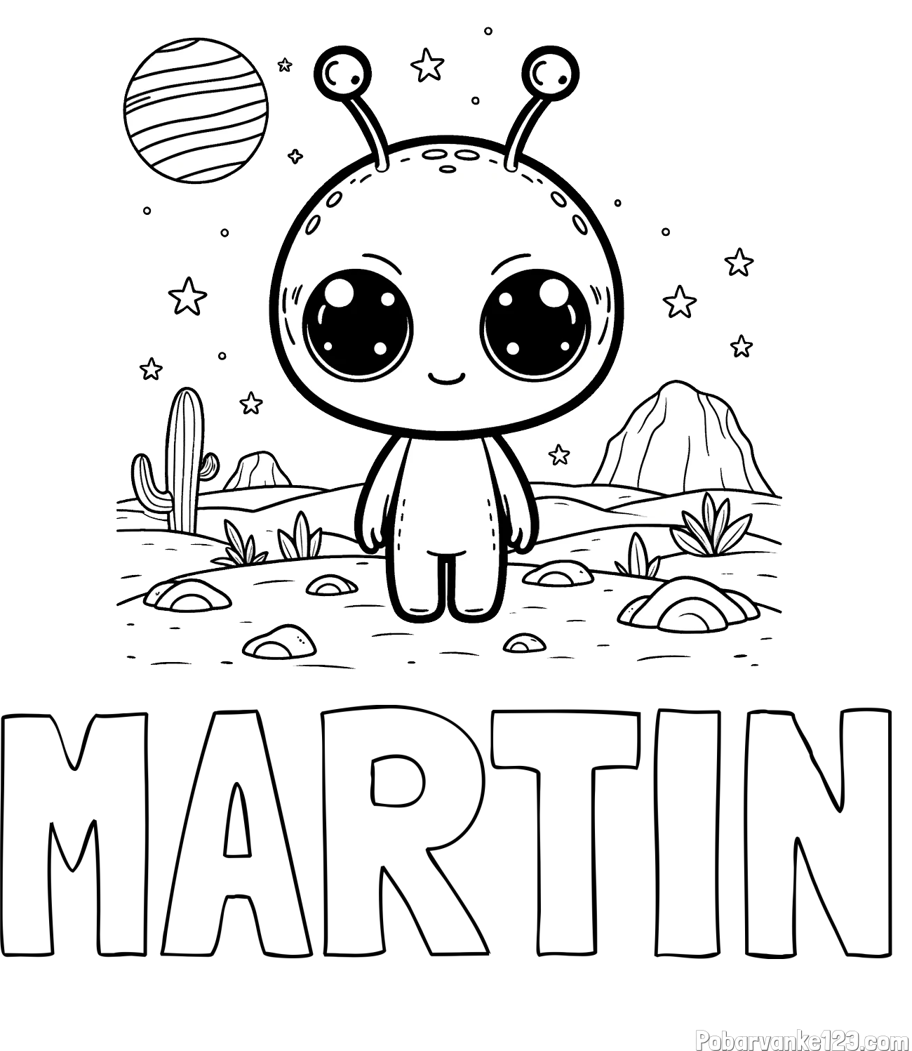 Pobarvanka imena MARTIN in pobarvanka marsovca