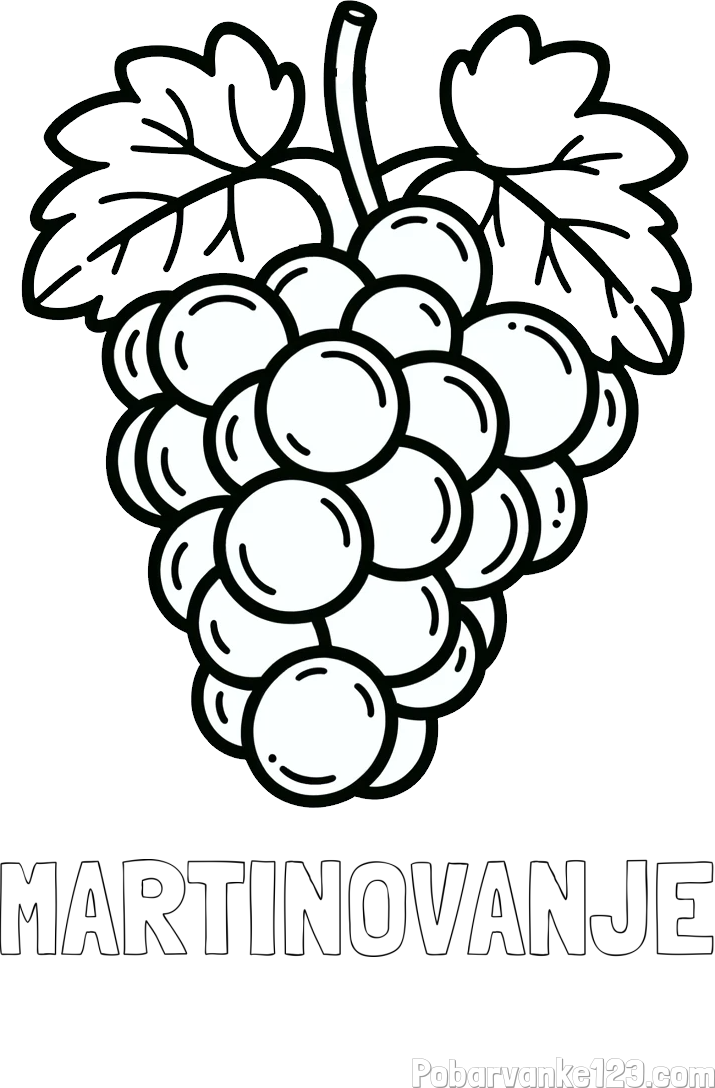Pobarvanka imena MARTINOVANJE in otroška pobarvanka grozdja