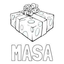 Pobarvanka imena MAŠA in božično darilo