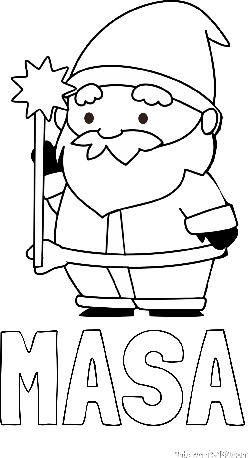 Pobarvanka imena MAŠA in dedek Mraz