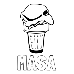 Online izdelana pobarvanka - Pobarvanka imena MAŠA in pobarvanka kepice sladoleda v kornetu