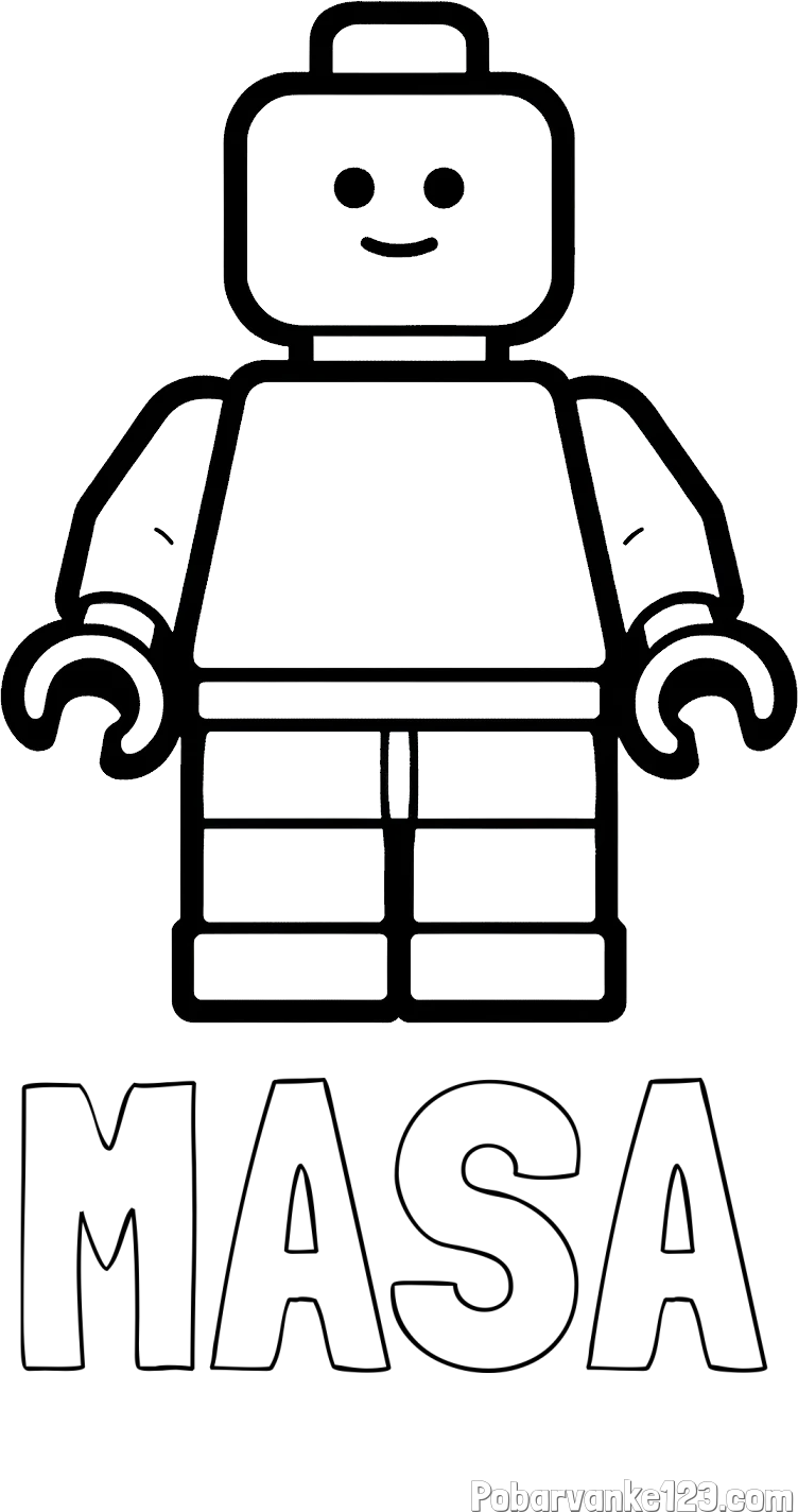 Pobarvanka imena MAŠA in pobarvanka LEGO figurice fanta