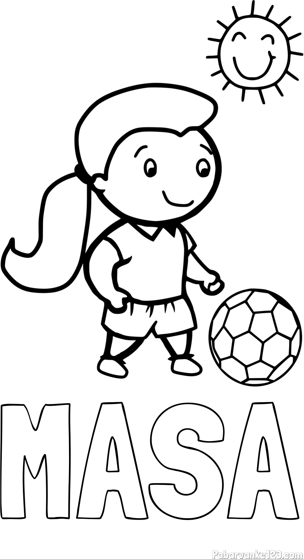 Pobarvanka imena MAŠA in pobarvanka nogometašice