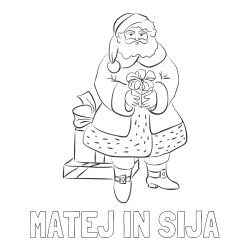 Online izdelana pobarvanka - Pobarvanka imena MATEJ IN SIJA in pobarvanka čudovitega Božička