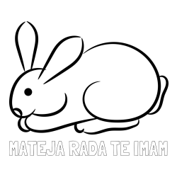 Online izdelana pobarvanka - Pobarvanka imena MATEJA RADA TE IMAM in pobarvanka majhnega zajčka